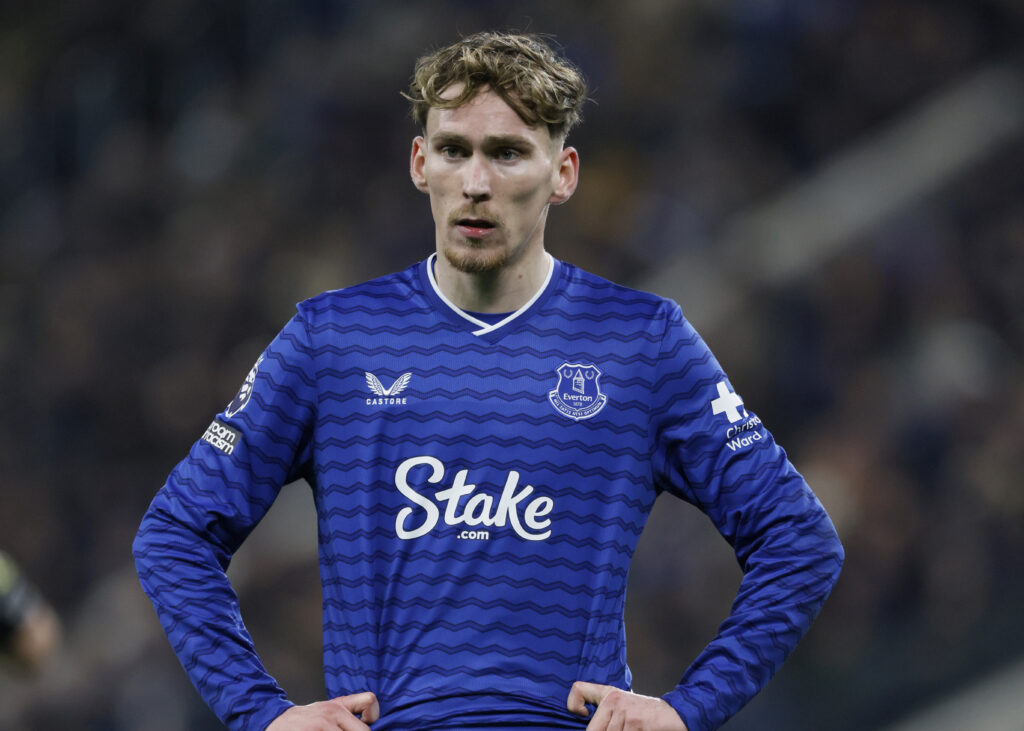 James Garner playing for Everton.