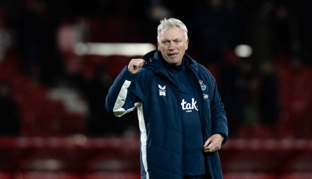 David Moyes pumps a fist.