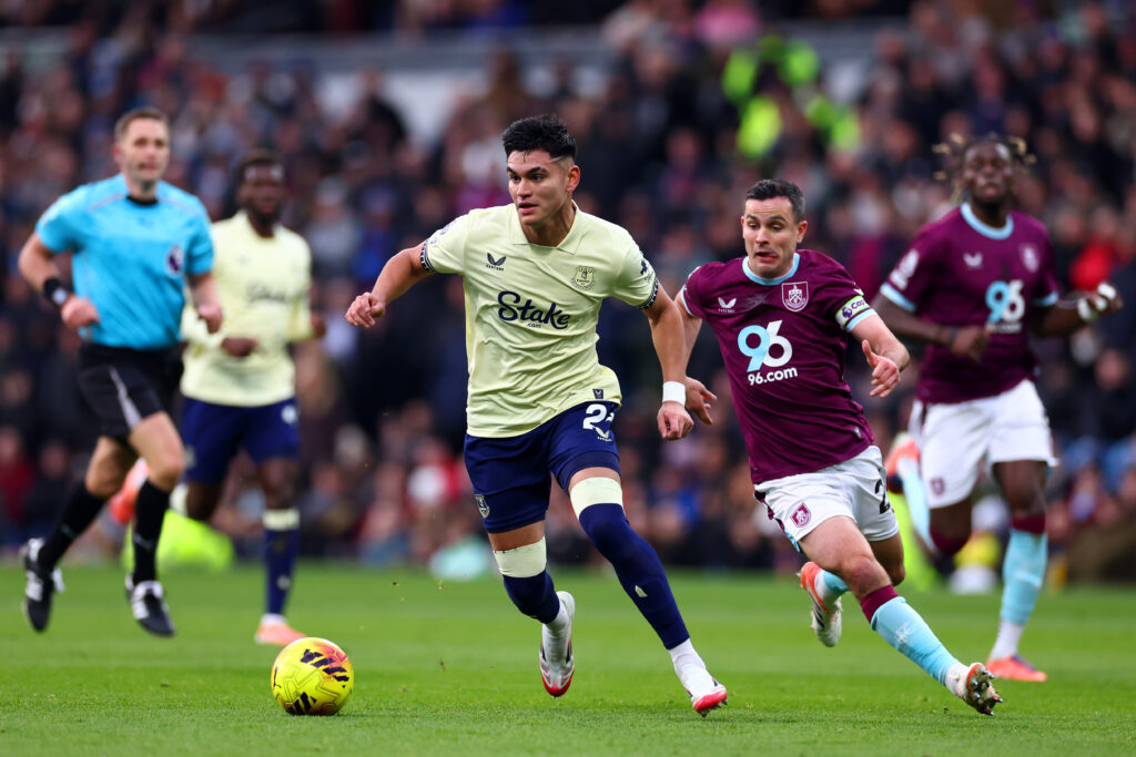Charly Alcaraz playing for Everton.