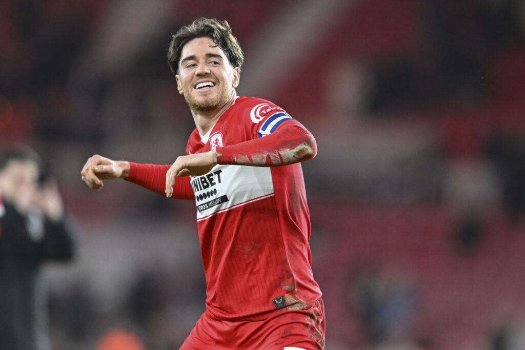 Hayden Hackney celebrates for Middlesbrough.