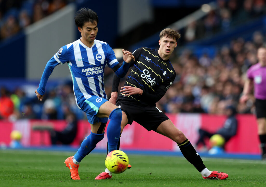 Harrison Armstrong playing for Everton.