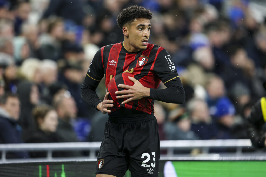 James Hill dries the ball for Bournemouth.