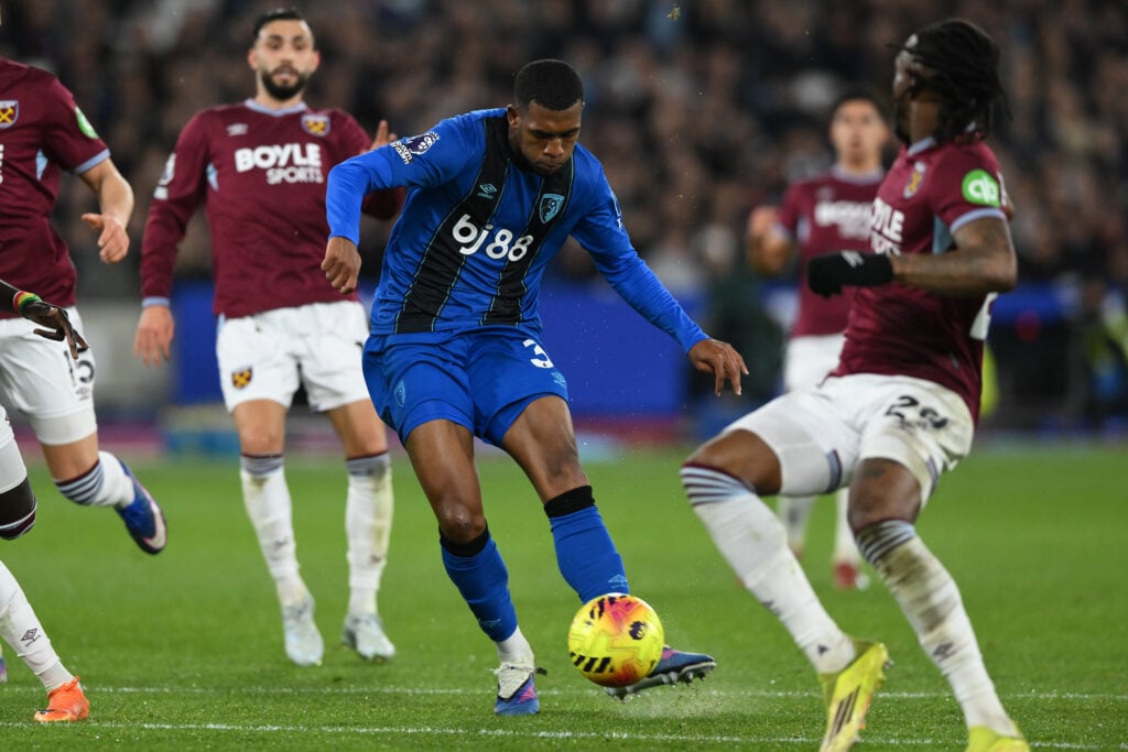 Rayan playing for Bournemouth.
