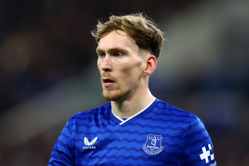 James Garner playing for Everton.