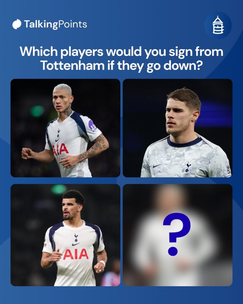 Dominic Solanke of Tottenham Hotspur plays during the Premier League match between Tottenham Hotspur and Crystal Palace. Micky van de Ven of Tottenham Hotspur warms up before the Premier League match between Tottenham Hotspur and Crystal Palace. Richarlison of Tottenham Hotspur during the Premier League match between Tottenham Hotspur and Sunderland.