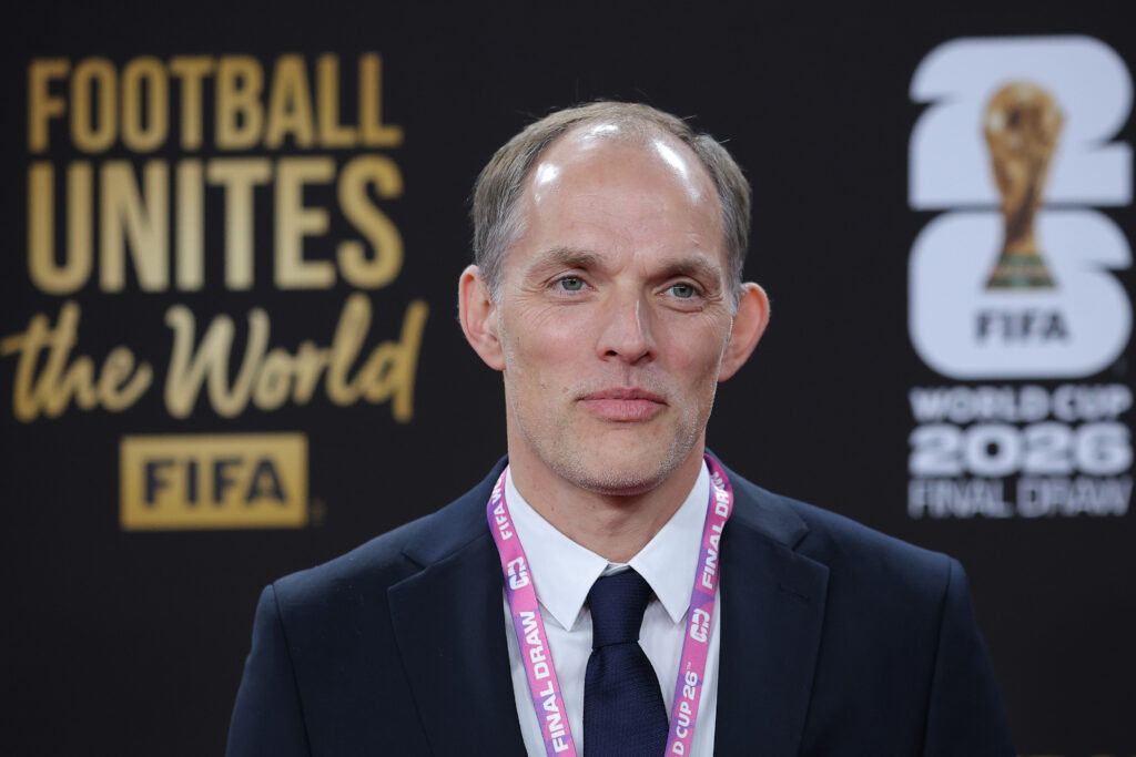 Thomas Tuchel looks on ahead of the World Cup draw.