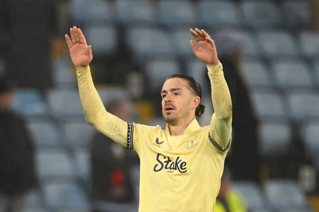 Jack Grealish playing for Aston Villa.