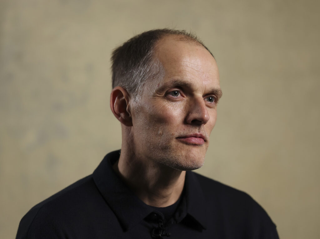 Thomas Tuchel looks on.