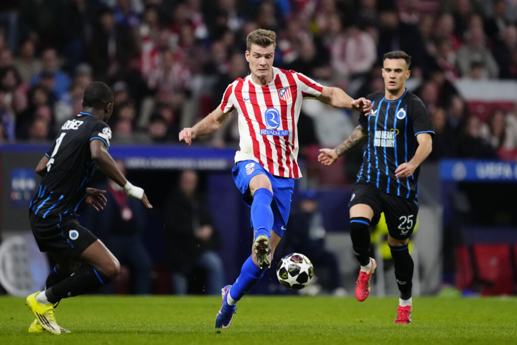 Alexander Sorloth playing for Atletico Madrid.