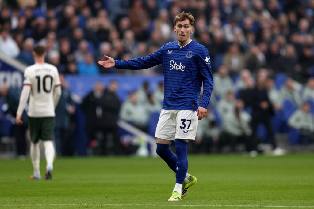 James Garner playing for Everton.