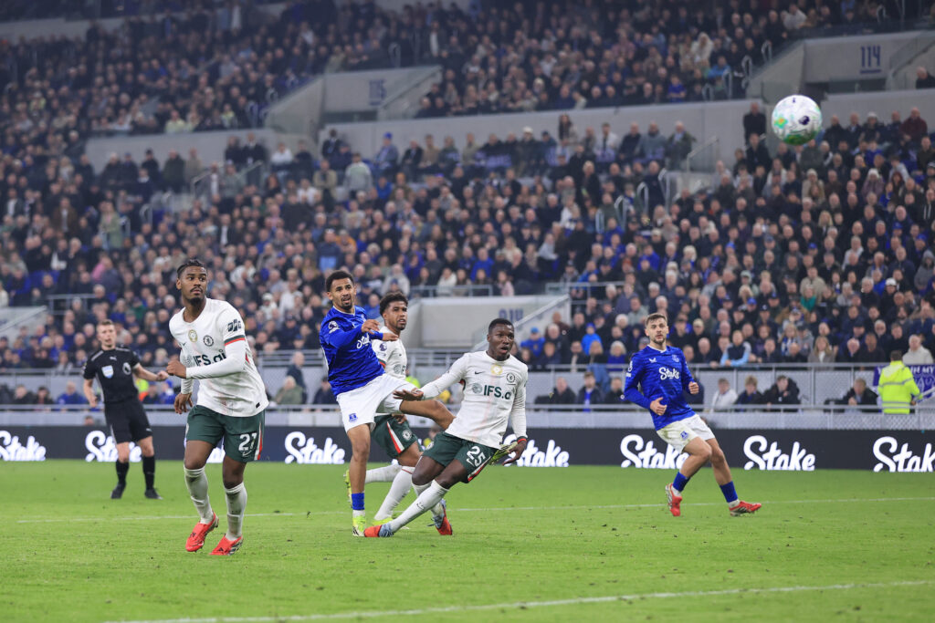 Iliman Ndiaye scores against Chelsea.