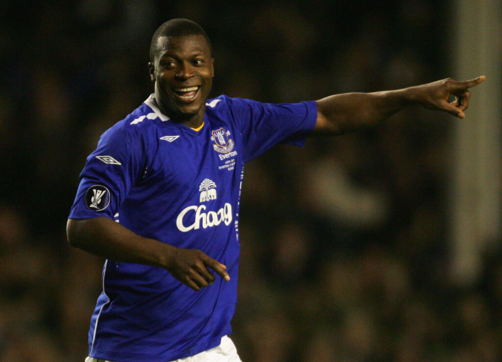 Yakubu playing for Everton.