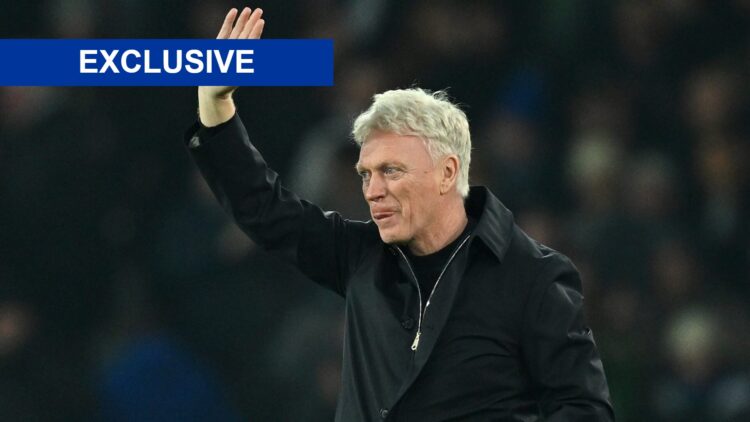 David Moyes waving to Everton fans after Aston Villa game