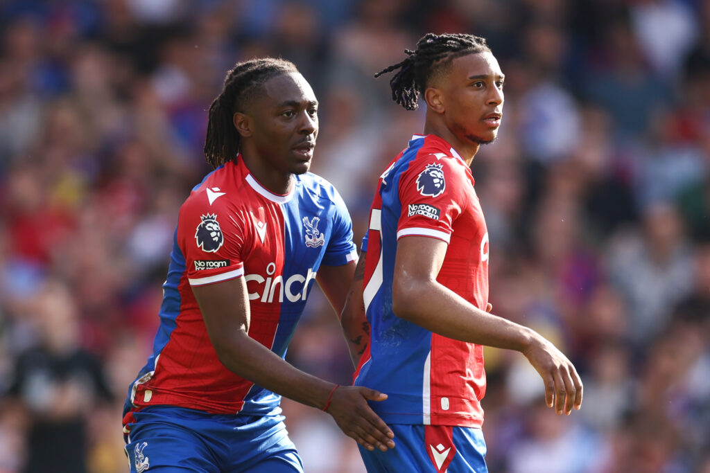 Ebere Eze and Michael Olise playing for Crystal Palace.
