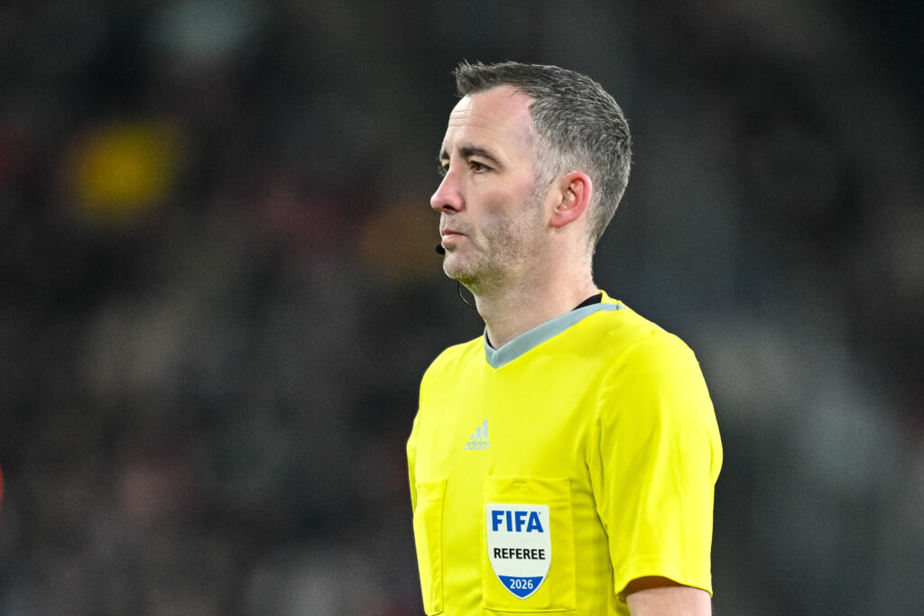 Chris Kavanagh refereeing.