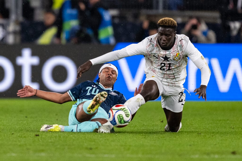 Kojo Peprah Oppong playing for Ghana.