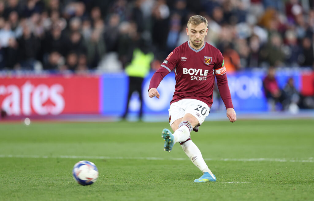Jarrod Bowen playing for West Ham United.