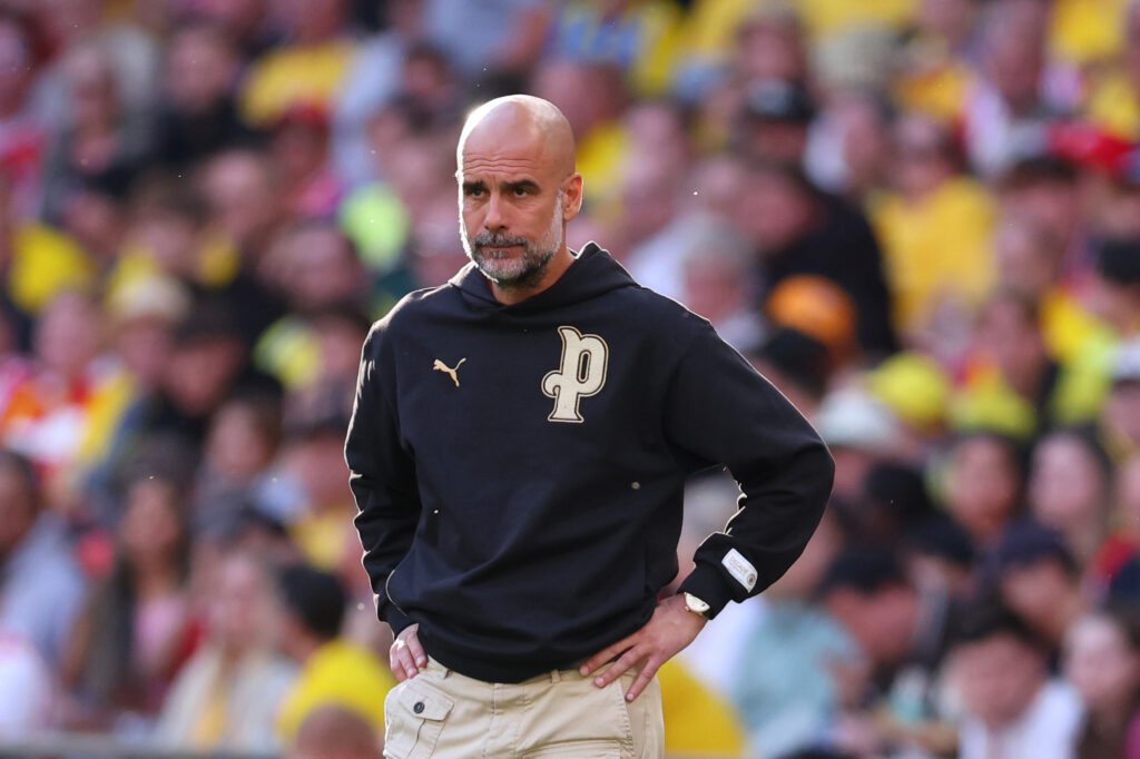 Pep Guardiola managing Manchester City.