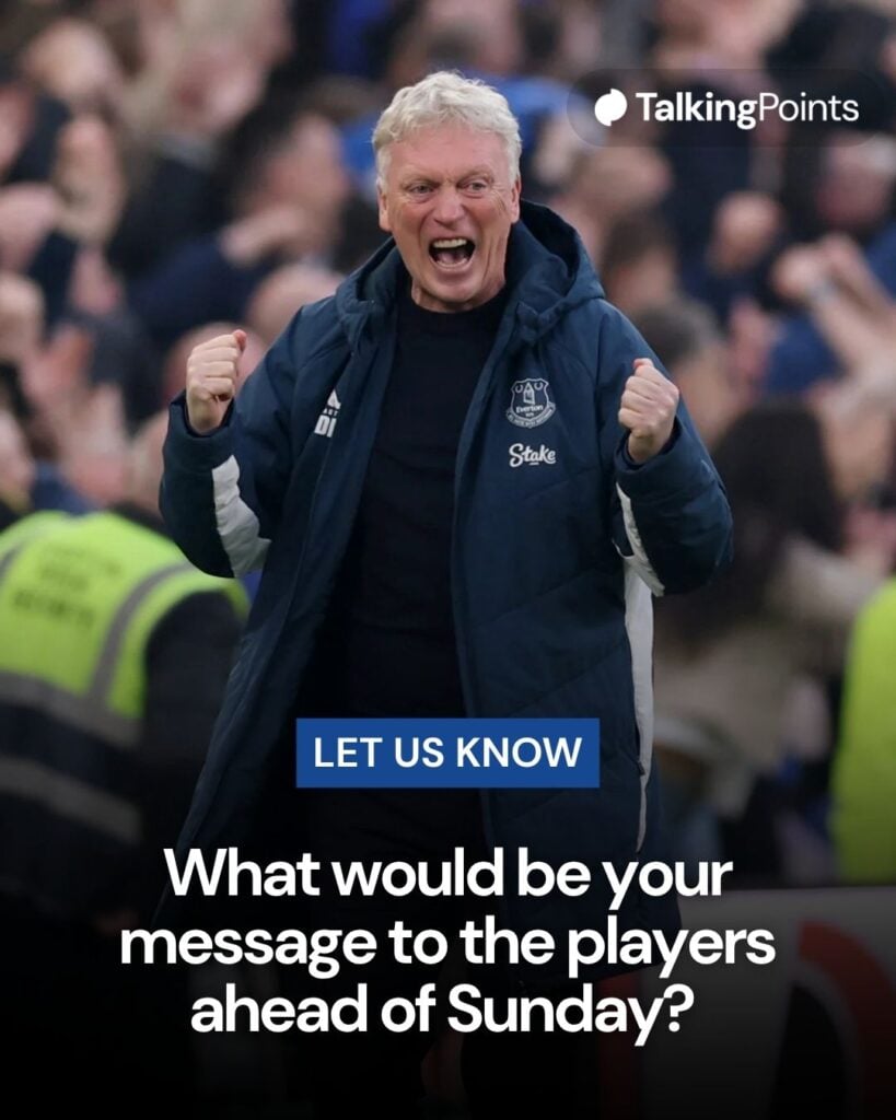 David Moyes, Manager of Everton, celebrates his team's first goal, scored by Beto (not pictured) during the Premier League match between Everton and Chelsea.