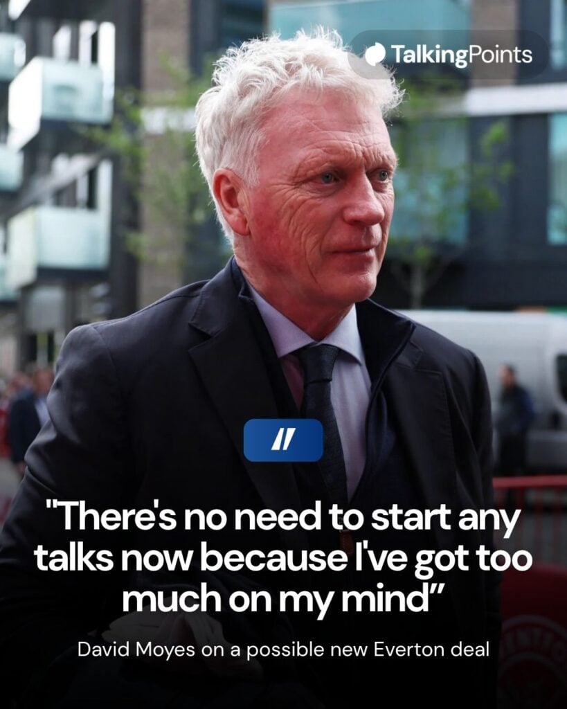 Everton's Head Coach, David Moyes, arrives at the stadium ahead of the Premier League match between Brentford.