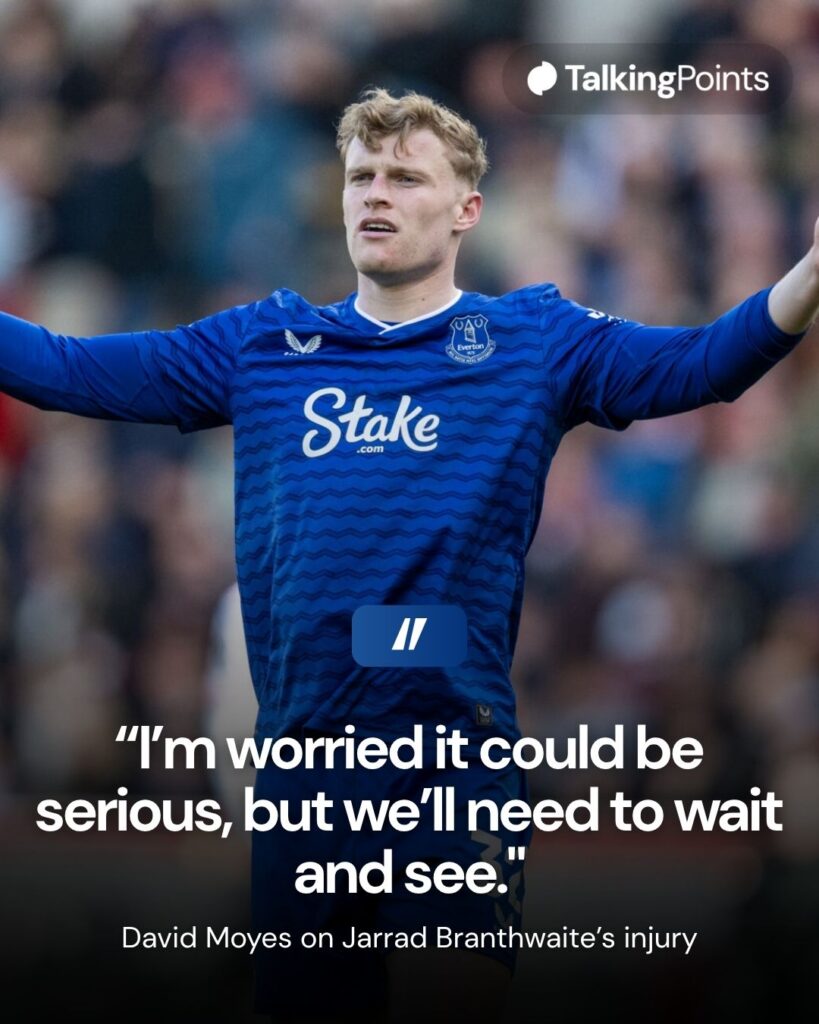 Jarrad Branthwaite of Everton FC reacts during the Premier League match between Brentford and Everton.