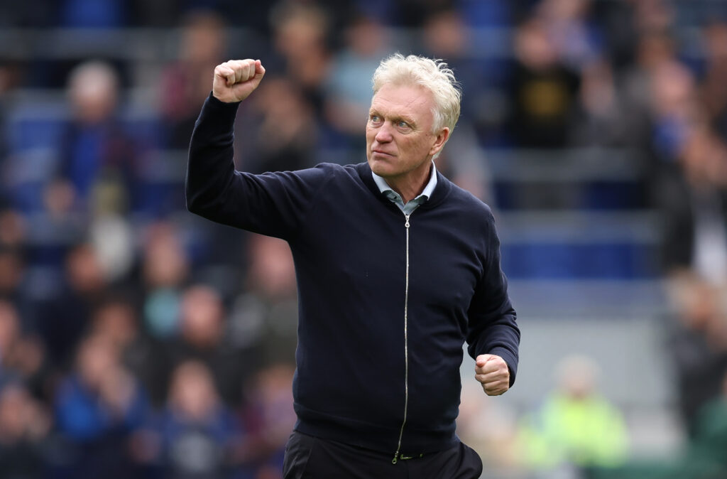 David Moyes pumps his fist.
