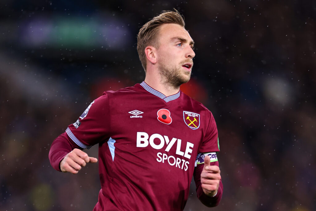 Jarrod Bowen playing for West Ham United.