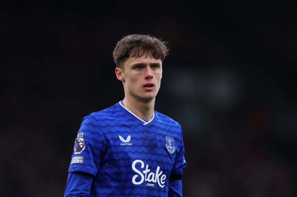 Harrison Armstrong playing for Everton.