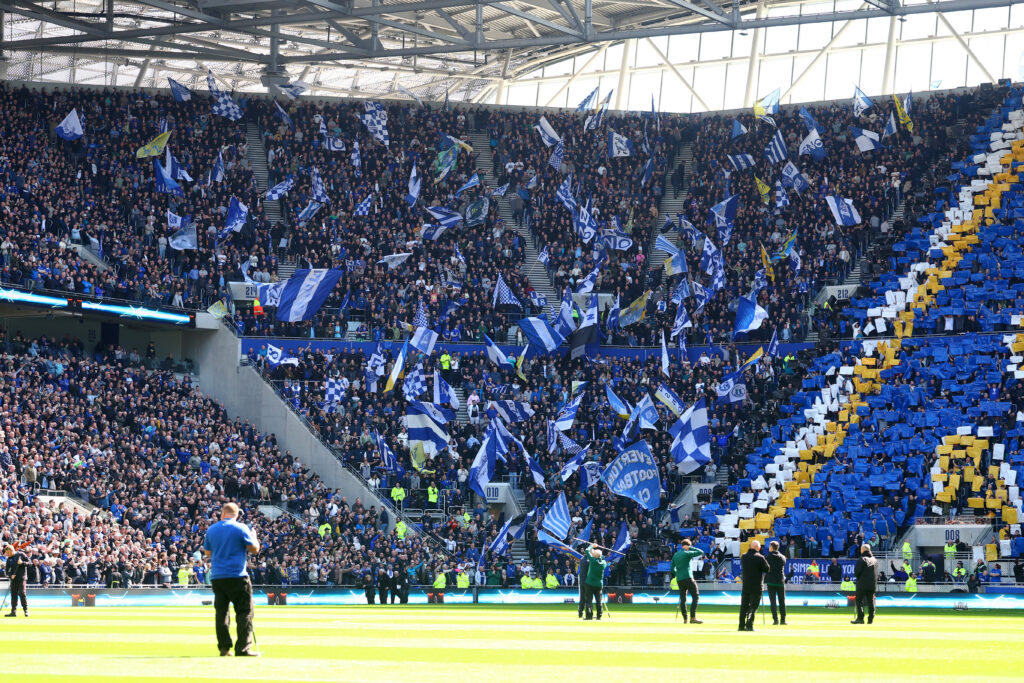 Everton fans at Hill Dickinson Stadium.