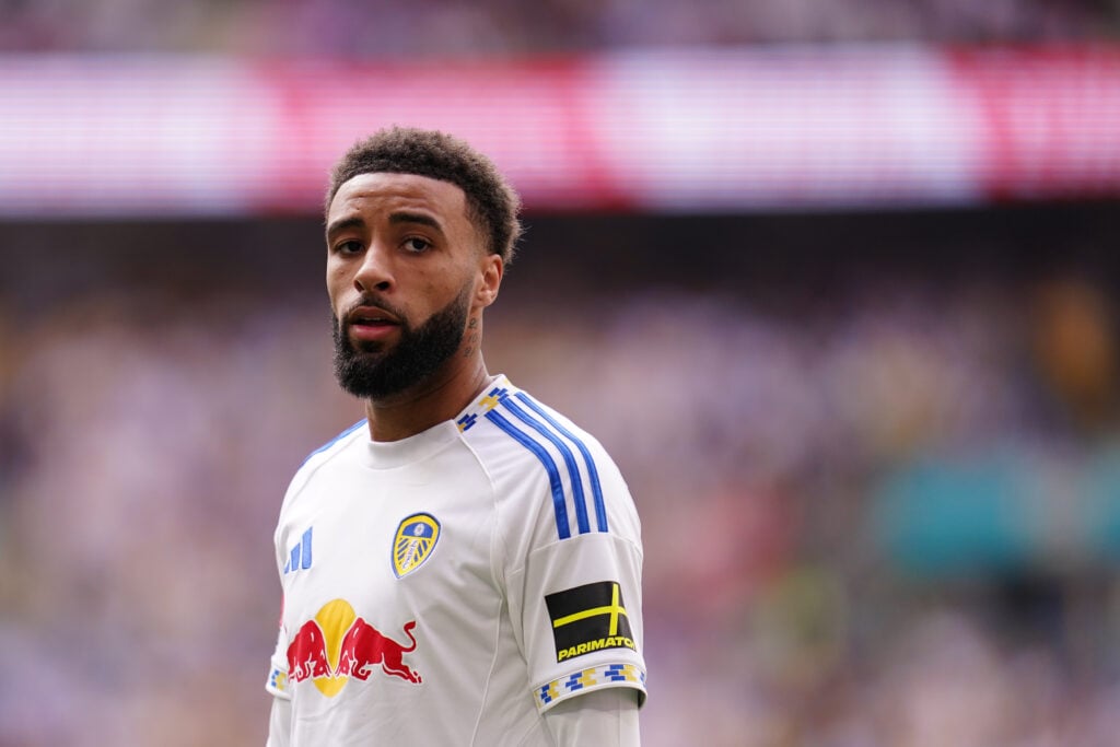 Jayden Bogle playing for Leeds.