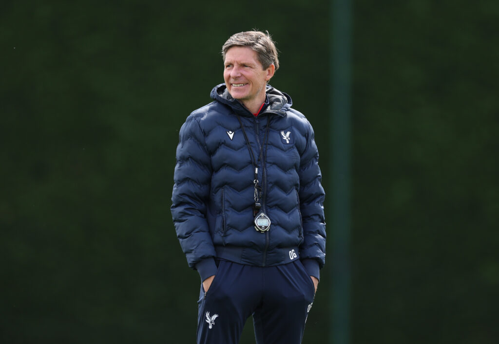 Oliver Glasner in Crystal Palace training.