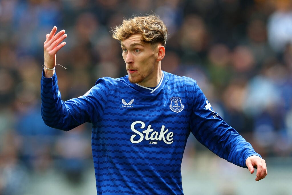 James Garner playing for Everton.