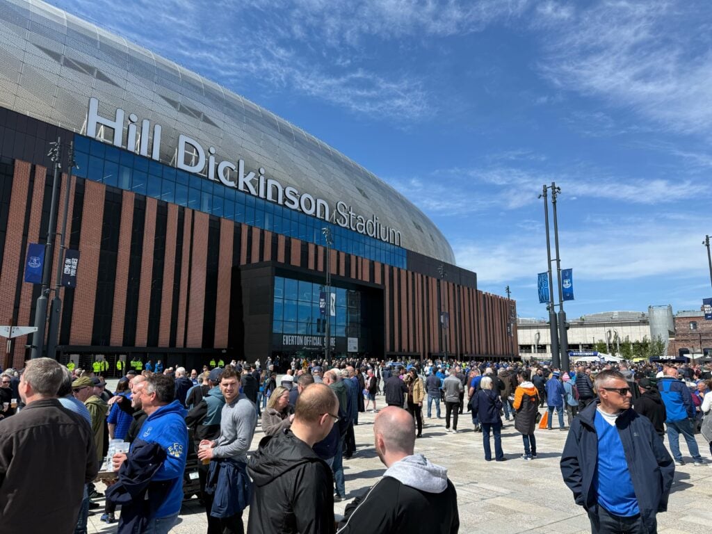 Outside the Hill Dickinson Stadium ahead of Everton vs Sunderland.