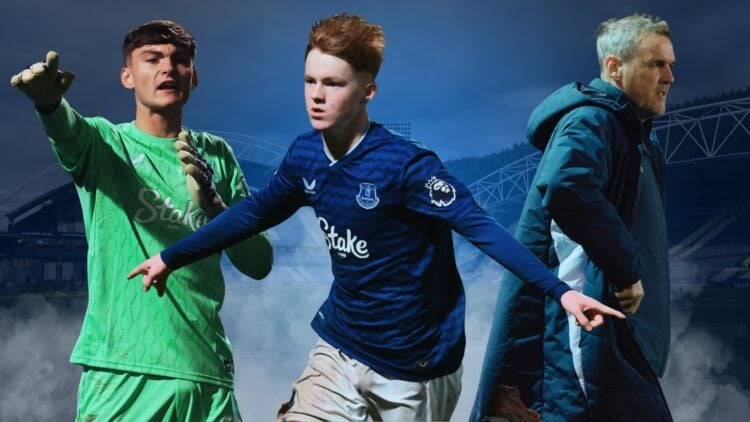 General view inside the Accu Stadium. Paul Tait of Everton during the Premier League 2 game between West Bromwich Albion U21's and Everton U21's. B...