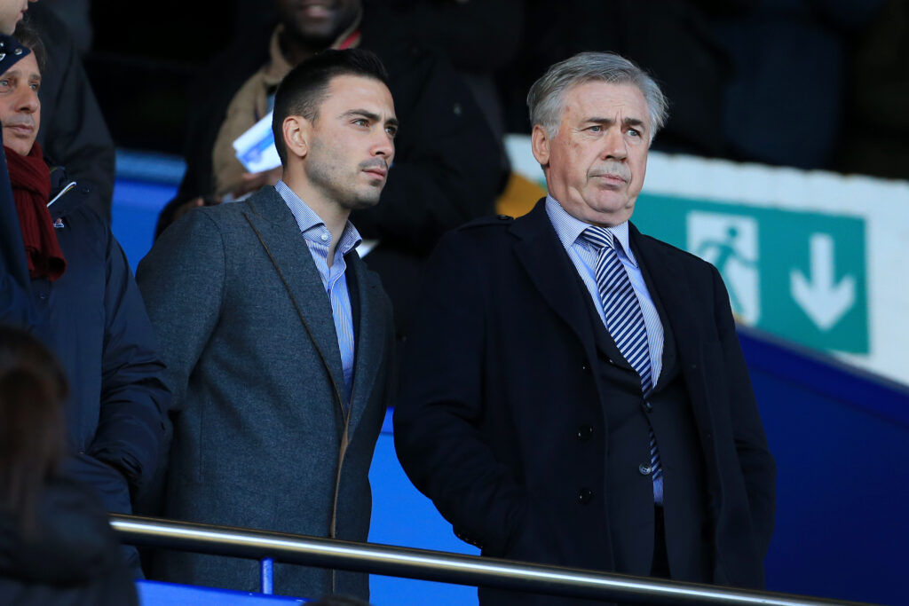 Everton duo Davide and Carlo Ancelotti.