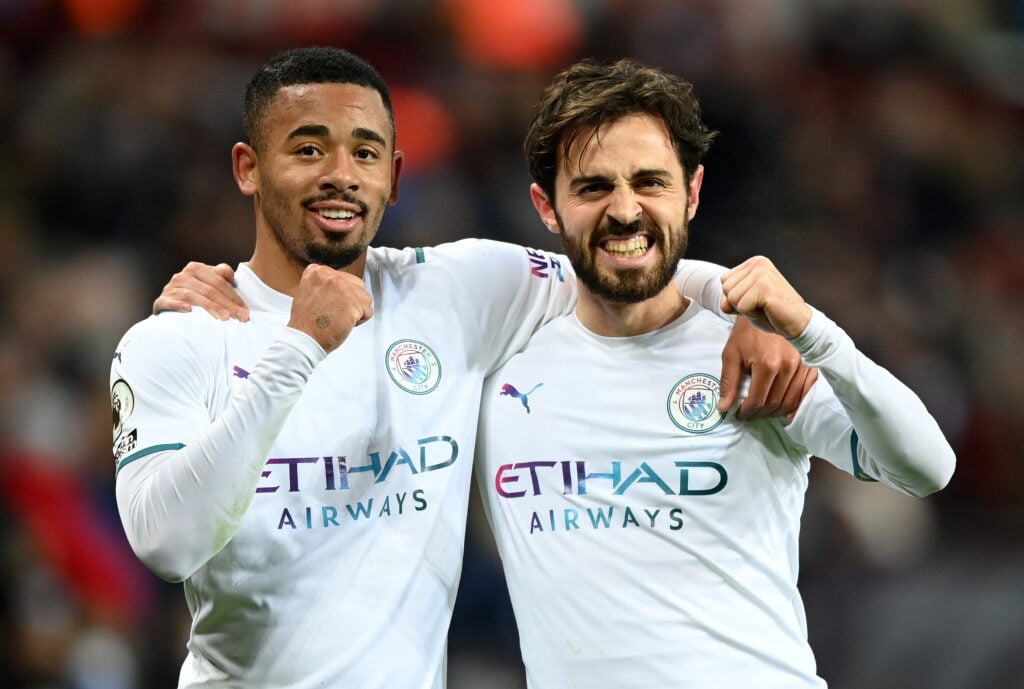 Manchester City duo Gabriel Jesus and Bernardo Silva.