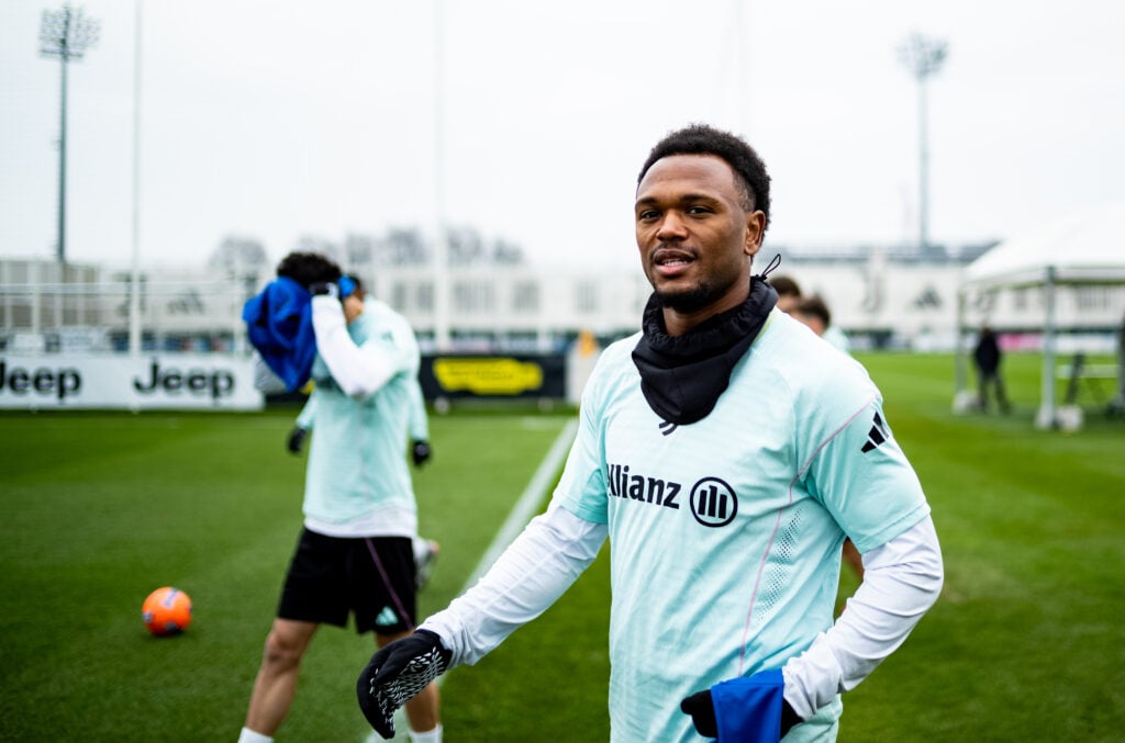 Lois Openda in Juventus training.