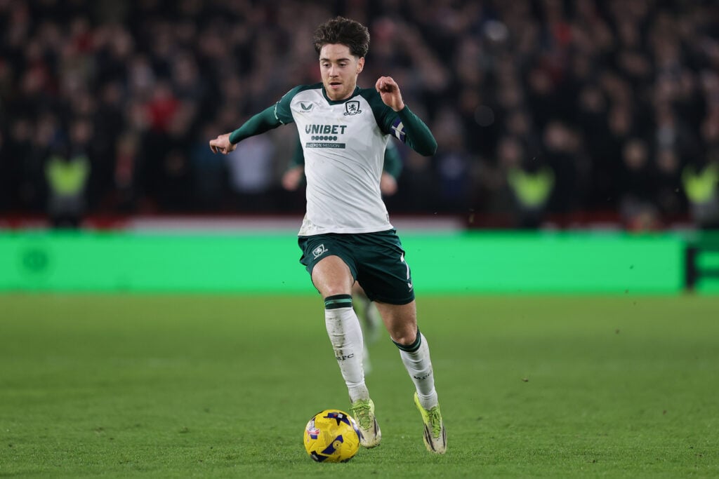 Hayden Hackney playing for Middlesbrough.