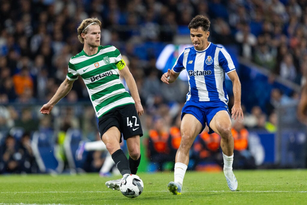 Morten Hjulmand playing for Sporting CP.