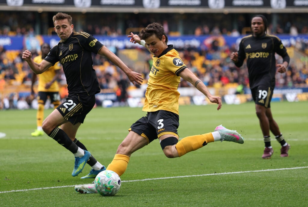Hugo Bueno playing for Wolves.