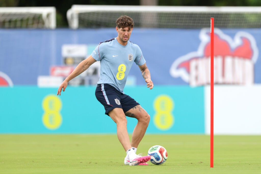 John Stones training with England.