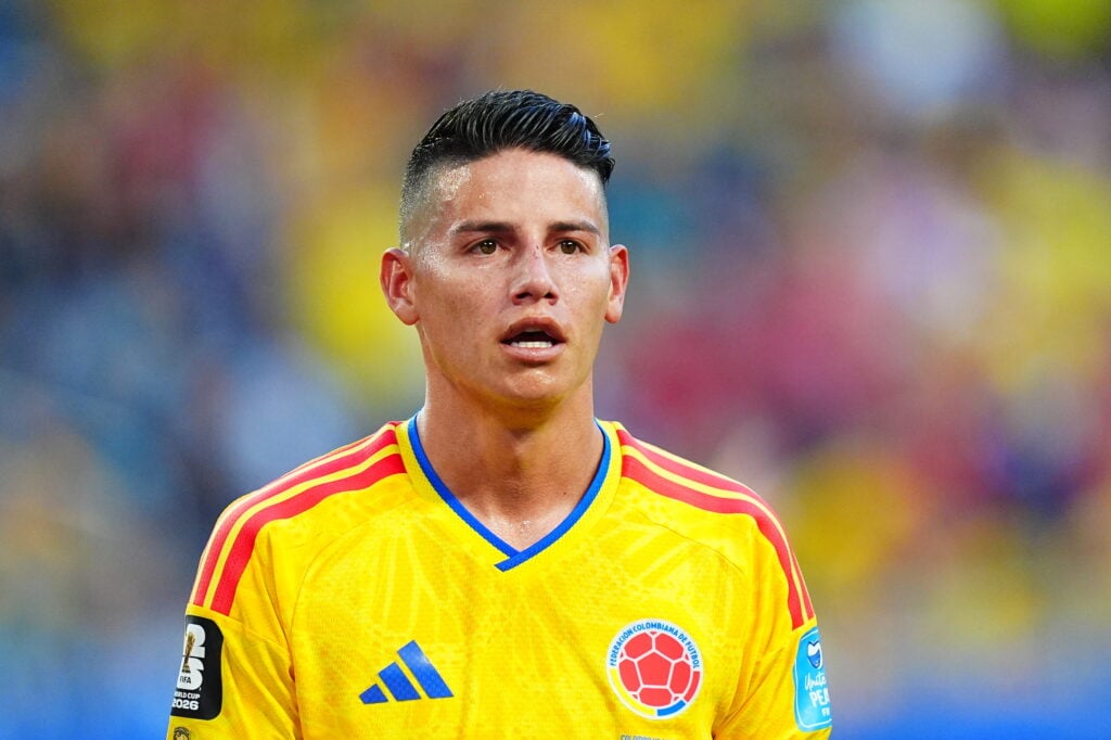 James Rodriguez playing for Colombia.