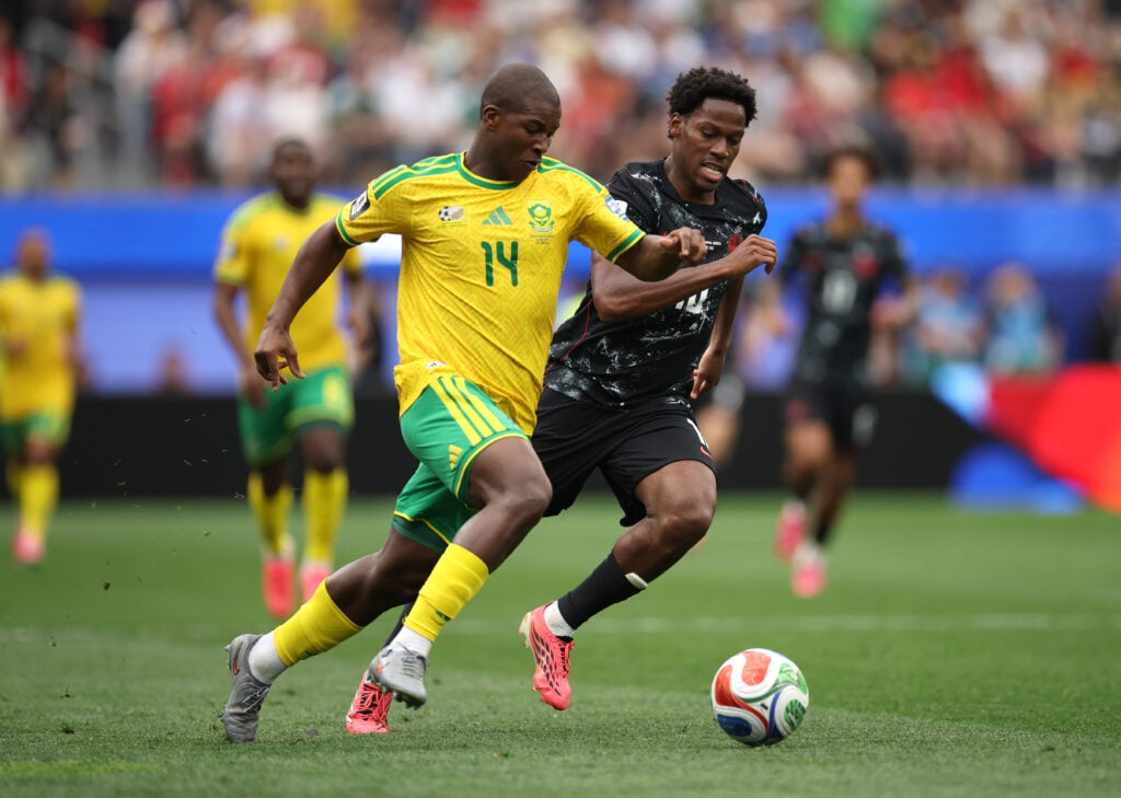 Mbekezeli Mbokazi playing for South Africa.