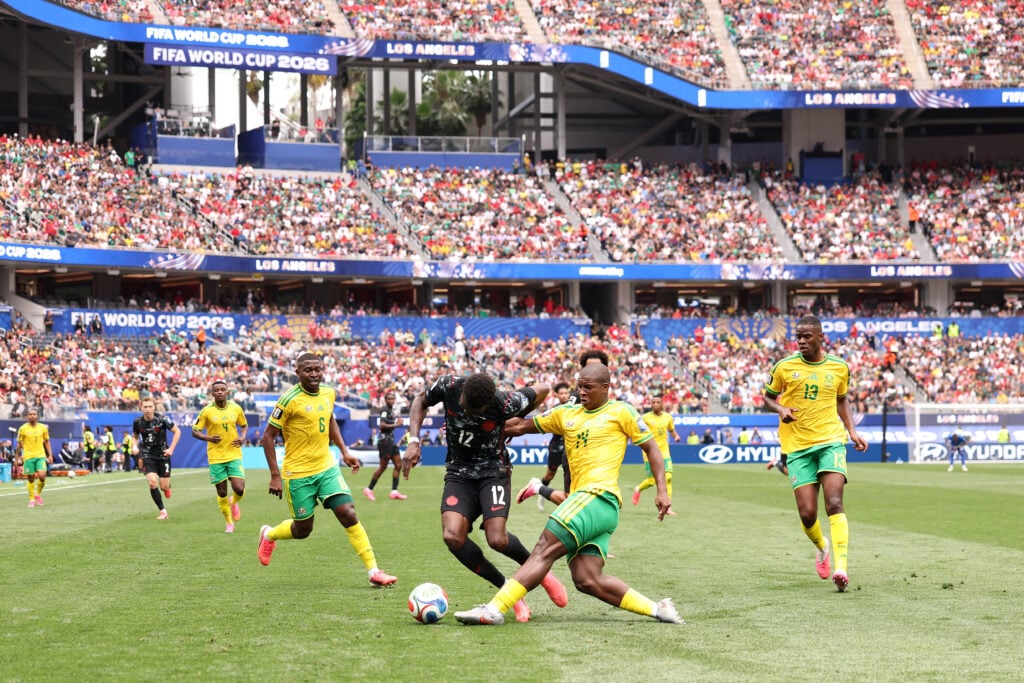 Mbekezeli Mbokazi playing for South Africa.