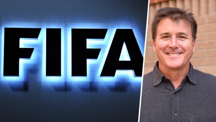 Dan Friedkin at the Telluride Film Festival. FIFA logo.