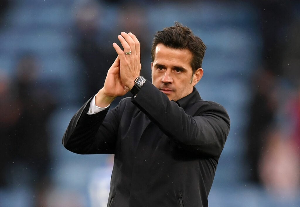 Marco Silva claps the fans.