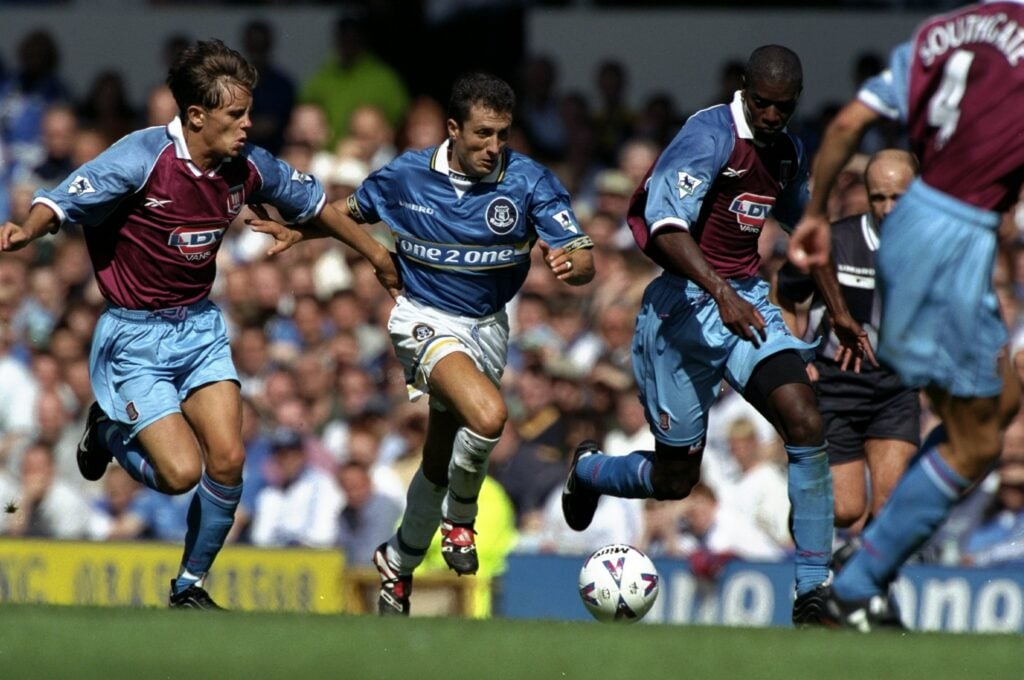 John Collins playing for Everton