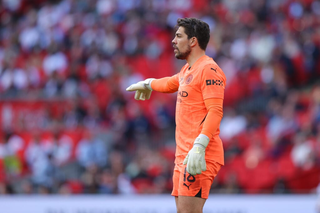 Stefan Ortega playing for Manchester City.
