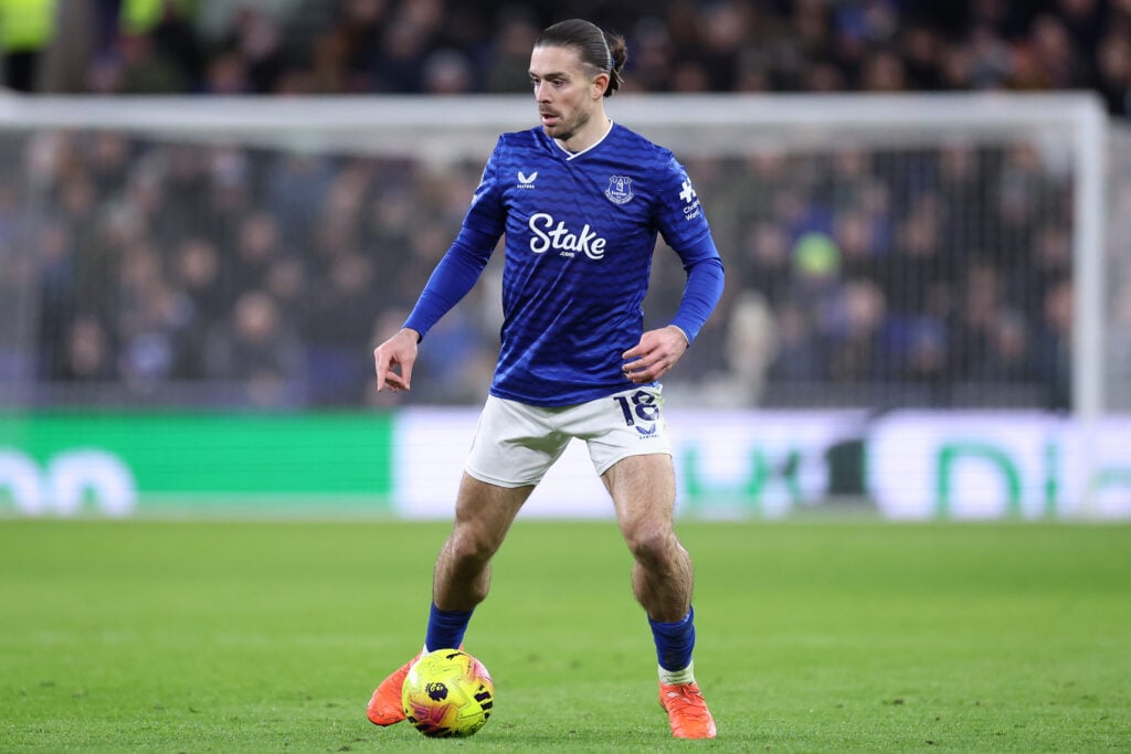 Jack Grealish playing for Everton.
