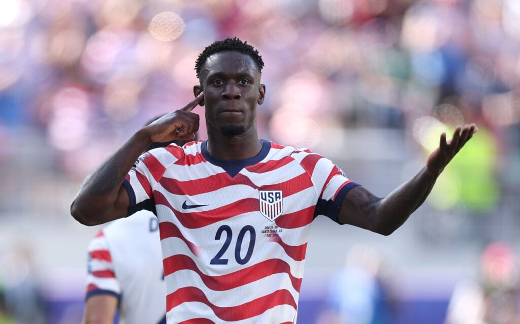 Folarin Balogun playing for USA.